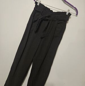 Zara Black Trousers with Tie Belt
